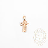 Pendant - 18K yellow gold cross with Jesus - PEG882