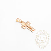 Pendentif - Or 18K jaune croix avec Jésus - PEG882