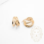 Hoops - Or 10K jaune faux stack - BOG979