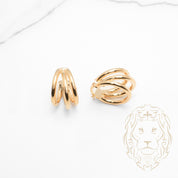 Hoops - Or 10K jaune faux stack - BOG979