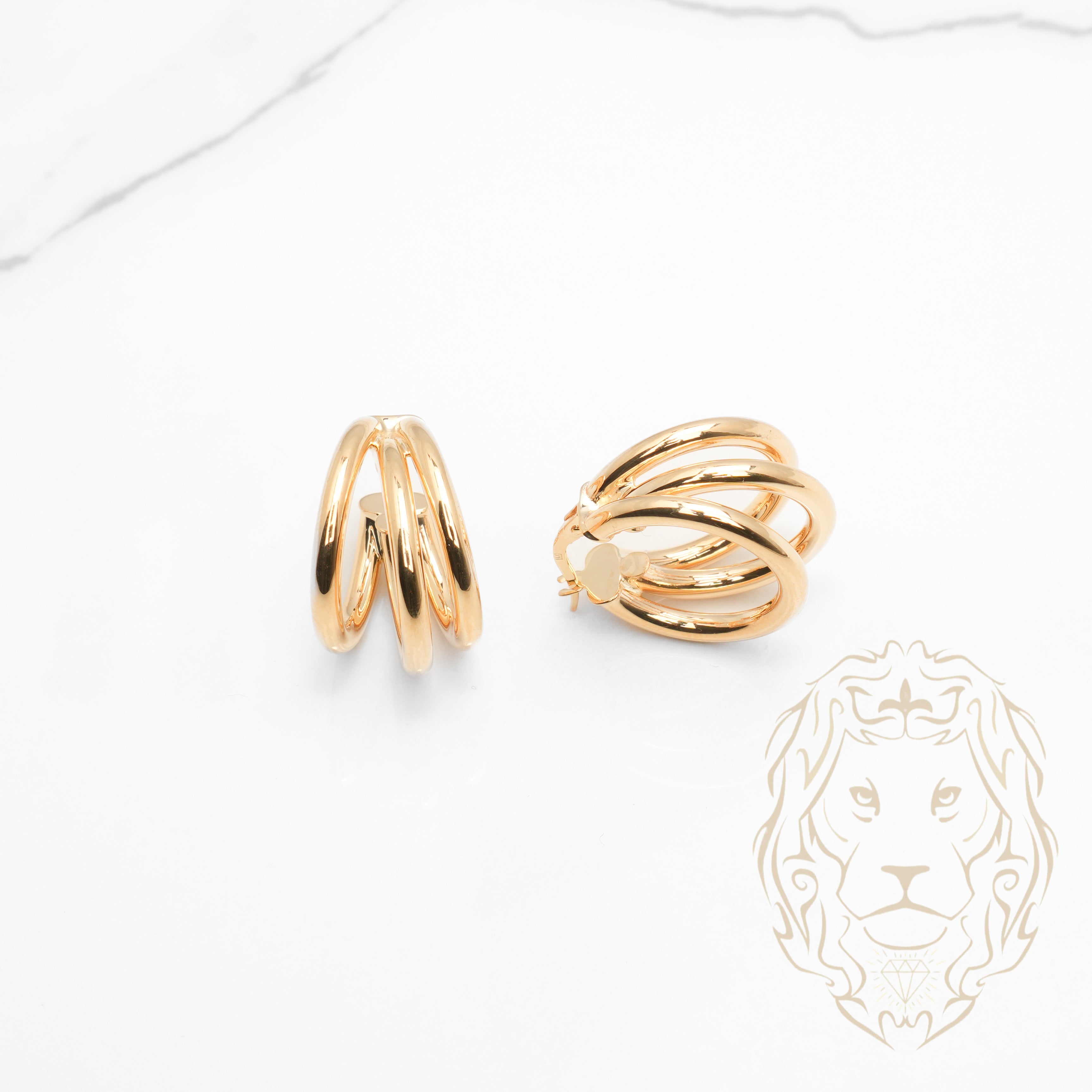 Hoops - Or 10K jaune faux stack - BOG979