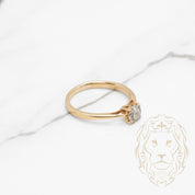 Bague de fiançailles - Or 14K deux tons jaune & blanc illusion diamants naturels 0.02CT - RIGD541