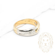 Bague - Or 18K deux tons jaune & blanc noeud diamants naturels 0.30CT coupe princesse serti en canal - RIGD542
