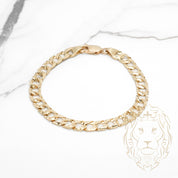 Bracelet - Or 10K jaune gourmette coupe diamant 7mm - BRG751