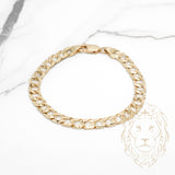 Bracelet - Or 10K jaune gourmette coupe diamant 7mm - BRG751