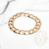 Bracelet - Or 10K jaune gourmette coupe diamant 14mm - BRG754