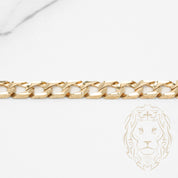 Bracelet - Or 10K jaune gourmette coupe diamant 7mm - BRG751