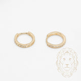 Hoops - Or 10K jaune pierres cz en canal 2mm X 11mm - BOG983