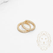 Hoops - Or 10K jaune pierres cz en canal 2mm X 13mm - BOG984