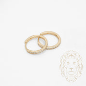 Hoops - Or 10K jaune pierres cz en canal 2mm X 13mm - BOG984