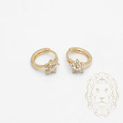 Huggies - Or 10K jaune fleur en pierres cz - BOG988