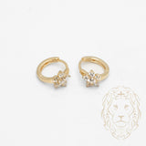 Huggies - Or 10K jaune fleur en pierres cz - BOG988