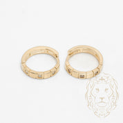 Hoops - Or 10K jaune structure avec pierres cz - BOG990