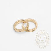 Hoops - Or 10K jaune structure avec pierres cz - BOG990