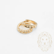 Huggies - Or 10K jaune tressés 3mm X 10mm - BOG991