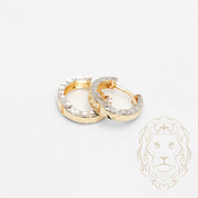 Huggies - Or 10K deux tons jaune & blanc coupe diamant 3.5mm X 10mm - BOG998