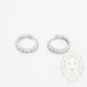 Hoops - Or 10K blanc pierres cz en canal 3mm X 11mm - BOG1001