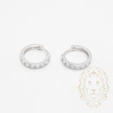 Hoops - Or 10K blanc pierres cz en canal 3mm X 11mm - BOG1001