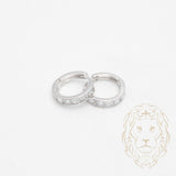 Huggies - Or 10K blanc pierres cz en canal 3mm X 10mm - BOG1005