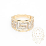 Ring - 10K Two-Tone Yellow & White Gold Medusa Motif Pavé CZ - RIG861