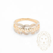 Bague - Or 10K deux tons jaune & blanc motif méduse coupe diamant - RIG862