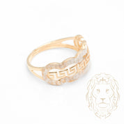 Bague - Or 10K deux tons jaune & blanc motif méduse coupe diamant - RIG862