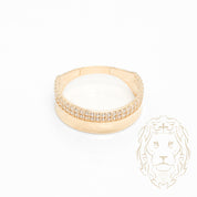 Ensemble de mariage pour elle & lui - Or 10K jaune bague de fiançailles & (2) alliances pavé cz - RIG865