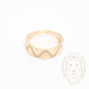 Ensemble de mariage pour elle & lui - Or 10K jaune bague de fiançailles & (2) alliances motif diagonal pavé cz - RIG866