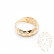 Ensemble de mariage pour elle & lui - Or 10K jaune bague de fiançailles & (2) alliances motif arlequin pavé cz - RIG869