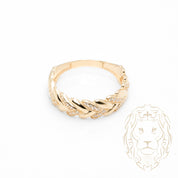 Ensemble de mariage pour elle & lui - Or 10K jaune bague de fiançailles & (2) alliances motif vigne pavé cz - RIG871