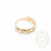 Ensemble de mariage pour elle & lui - Or 10K jaune bague de fiançailles & (2) alliances motif vigne pavé cz - RIG871