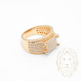 Bague - Or 10K jaune pavé cz - RIG877