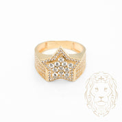 Bague - Or 10K jaune pavé cz - RIG878