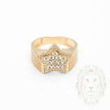 Bague - Or 10K jaune pavé cz - RIG878
