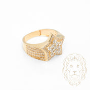 Bague - Or 10K jaune pavé cz - RIG878