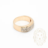 Bague - Or 14K deux tons jaune & blanc pavé de diamants lab 0.60CT - RIGL087