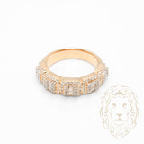 Bague - Or 14K deux tons jaune & blanc pavé de diamants lab 1.50CT - RIGL088