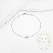 Bracelet - Or 14K blanc solitaire diamant lab 0.25CT & maillons câble - BRGL023