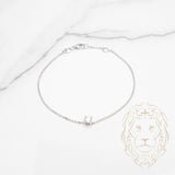 Bracelet - Or 14K blanc solitaire diamant lab 0.25CT & maillons câble - BRGL023