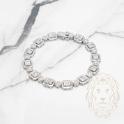 Bracelet - Argent pierres cz coupe rond & baguette - BRS465