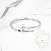 Bracelet jonc - Argent clou pavé de cz - BRS460