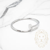 Bracelet jonc - Argent clou pavé de cz - BRS460