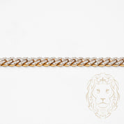 Bracelet - Or 10K deux tons jaune & blanc cuban link pavé de diamants lab VVS 3.6-3.8CTW 6.4mm- BRGL025