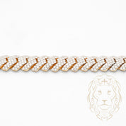 Bracelet - Or 10K deux tons jaune & blanc cuban link pavé de diamants lab VVS 12.10CTW 11.5mm - BRGL027