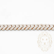 Bracelet - Or 10K deux tons jaune & blanc cuban link pavé de diamants lab VVS 8.32CTW 10mm - BRGL028