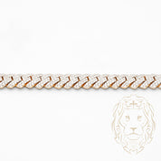 Bracelet - Or 10K deux tons jaune & blanc cuban link pavé de diamants lab VVS 6.11CTW 8.5mm - BRGL029