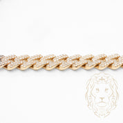 Bracelet - Or 10K deux tons jaune & blanc cuban link pavé de diamants lab VVS 5.00CTW 10mm - BRGL030