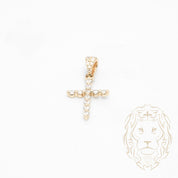 Pendentif - Or 10K jaune croix en diamants lab 0.15CT & bail pavé 0.10CT - PEGL044