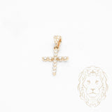 Pendentif - Or 10K jaune croix en diamants lab 0.15CT & bail pavé 0.10CT - PEGL044