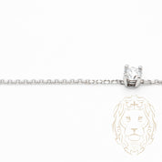 Bracelet - Or 14K blanc solitaire diamant lab 0.25CT & maillons câble - BRGL023